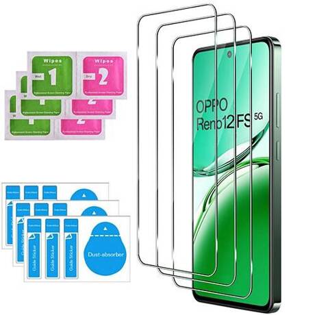 3x SZKŁO HARTOWANE 9H do Oppo Reno 12F 5G / 12 FS 5G