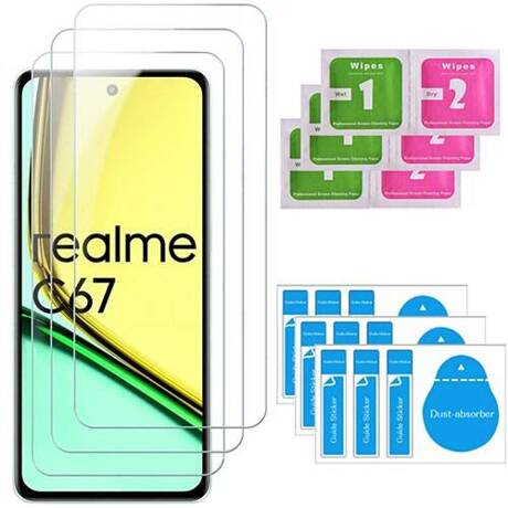 3x SZKŁO HARTOWANE 9H do Realme C67