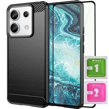 ETUI PANCERNE KARBON do Xiaomi Redmi Note 13 Pro 5G + SZKŁO 5D