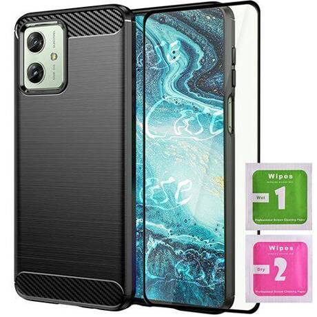 ETUI do Motorola Moto G54 5G / G54 5G Power Edition PANCERNE KARBON CASE + SZKŁO 5D