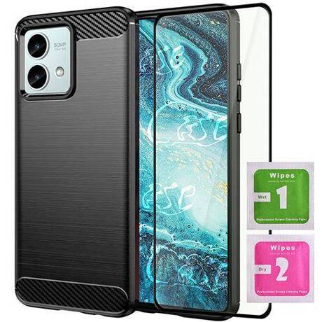 ETUI do Motorola Moto G84 5G PANCERNE KARBON CASE + SZKŁO 5D