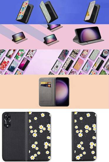 ETUI do Oppo A78 5G / A58 5G MAGNET WZORY + SZKŁO