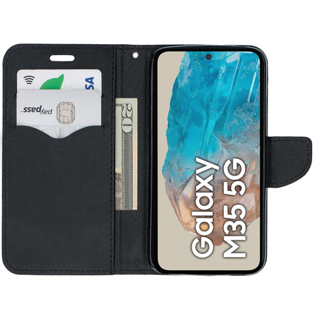 ETUI do Samsung Galaxy M35 5G PORTFEL CASE Z ZAPINKĄ + SZKŁO SZYBKA 9H