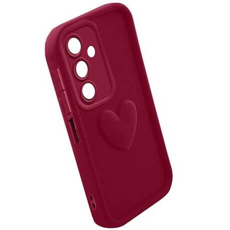 ETUI do Samsung Galaxy M35 5G SILIKONOWE MATOWE SERCE CASE + SZKŁO