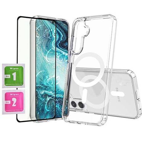 ETUI do Samsung Galaxy S23 FE MagSafe Silicone Case + SZKŁO HARTOWANE 5D na cały ekran