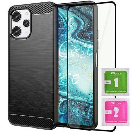 ETUI do Xiaomi Redmi 12 4G PANCERNE KARBON CASE + SZKŁO 5D