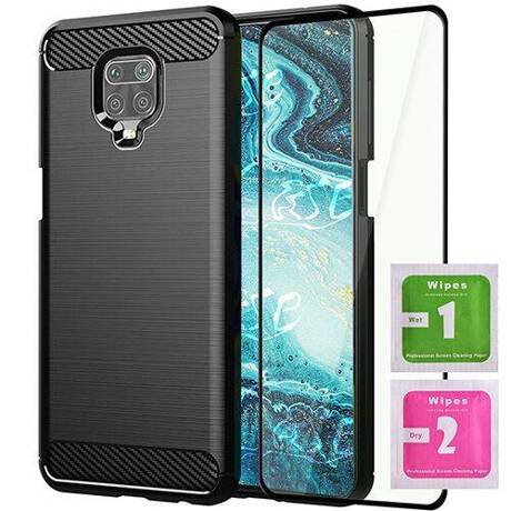 ETUI do Xiaomi Redmi Note 9 Pro PANCERNE KARBON CASE + SZKŁO 5D