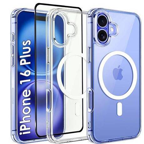 ETUI do iPhone 16 Plus MagSafe Silicone Case + SZKŁO HARTOWANE 5D na cały ekran