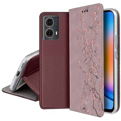 Etui SKÓRZANE do Motorola Moto G85 5G wzory PORTFEL CASE