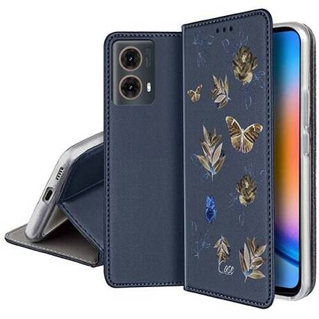 Etui SKÓRZANE do Motorola Moto G85 5G wzory PORTFEL CASE