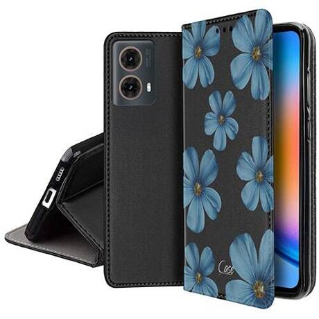 Etui SKÓRZANE do Motorola Moto G85 5G wzory PORTFEL CASE