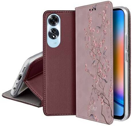 Etui SKÓRZANE do Oppo A60 wzory PORTFEL + SZKŁO