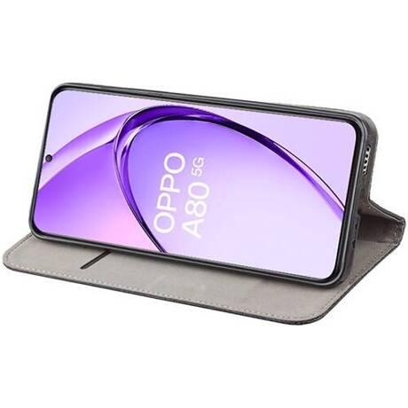 Etui SKÓRZANE do Oppo A80 5G wzory PORTFEL + SZKŁO