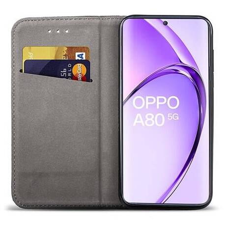 Etui SKÓRZANE do Oppo A80 5G wzory PORTFEL + SZKŁO