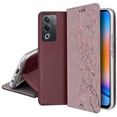 Etui SKÓRZANE do Oppo A80 5G wzory PORTFEL + SZKŁO