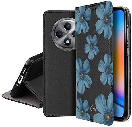 Etui SKÓRZANE do Oppo Reno 12F 5G / 12 FS 5G wzory PORTFEL + SZKŁO