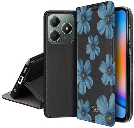 Etui SKÓRZANE do Realme Note 60 / C63 / C61 wzory PORTFEL + SZKŁO