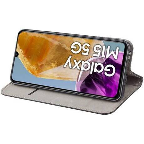 Etui SKÓRZANE do Samsung Galaxy M15 5G wzory PORTFEL + SZKŁO