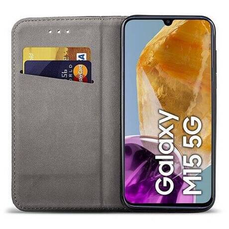 Etui SKÓRZANE do Samsung Galaxy M15 5G wzory PORTFEL + SZKŁO