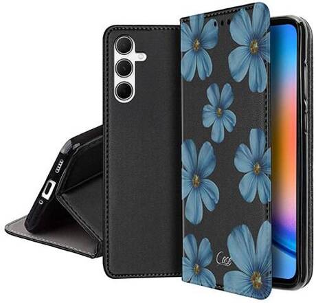 Etui SKÓRZANE do Samsung Galaxy M55 5G wzory PORTFEL + SZKŁO