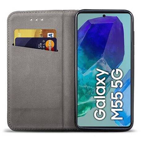 Etui SKÓRZANE do Samsung Galaxy M55 5G wzory PORTFEL + SZKŁO