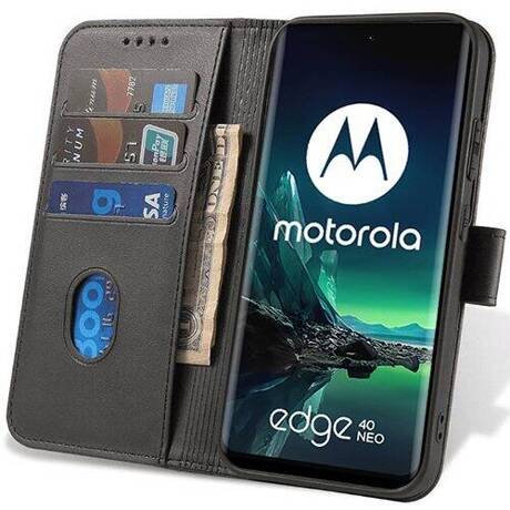 Etui do Motorola Edge 40 Neo SKÓRZANE SKIN Portfel Case