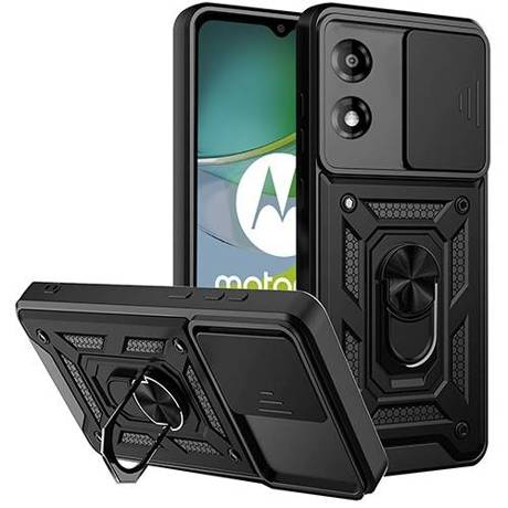 Etui do Motorola Moto E13 SLIDE RING CASE PANCERNE + SZKŁO HARTOWANE