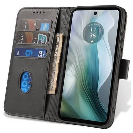 Etui do Motorola Moto E14 SKÓRZANE SKIN + SZKŁO HARTOWANE