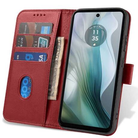 Etui do Motorola Moto E14 SKÓRZANE SKIN + SZKŁO HARTOWANE