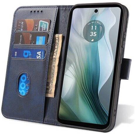 Etui do Motorola Moto E14 SKÓRZANE SKIN + SZKŁO HARTOWANE