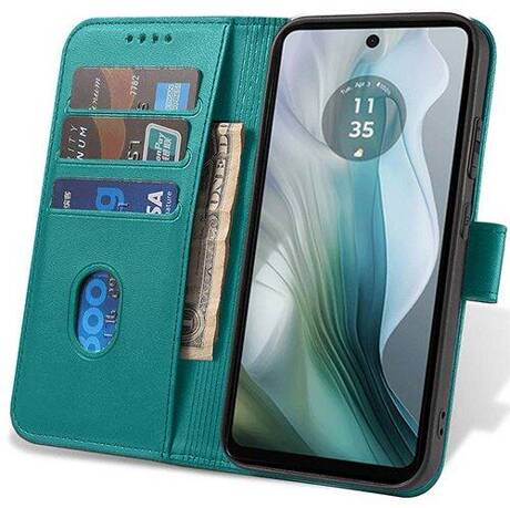 Etui do Motorola Moto E14 SKÓRZANE SKIN + SZKŁO HARTOWANE