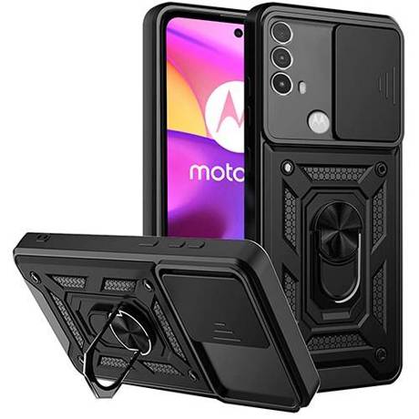 Etui do Motorola Moto E30 SLIDE RING CASE PANCERNE + SZKŁO HARTOWANE