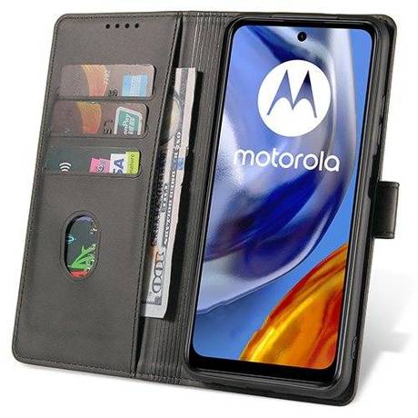 Etui do Motorola Moto E32 / E32s SKÓRZANE SKIN + SZKŁO HARTOWANE