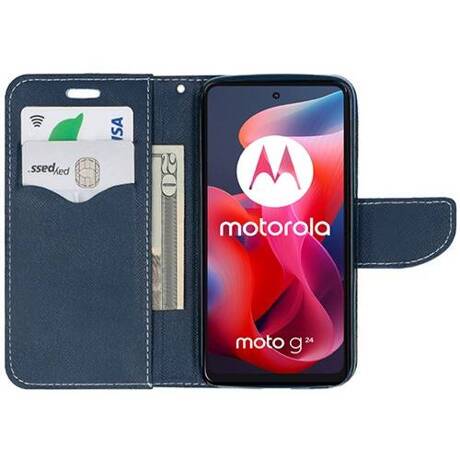 Etui do Motorola Moto G04 / G24 / G24 Power Portfel Case + SZKŁO HARTOWANE