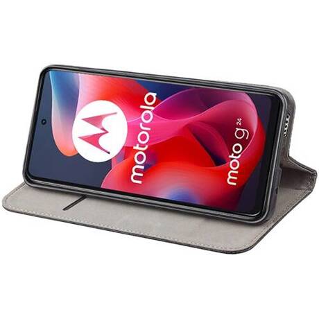 Etui do Motorola Moto G04 / G24 / G24 Power skórzane magnetyczne z klapką + SZKŁO HARTOWANE