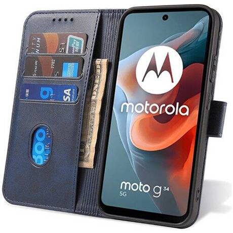 Etui do Motorola Moto G34 5G SKÓRZANE SKIN + SZKŁO HARTOWANE