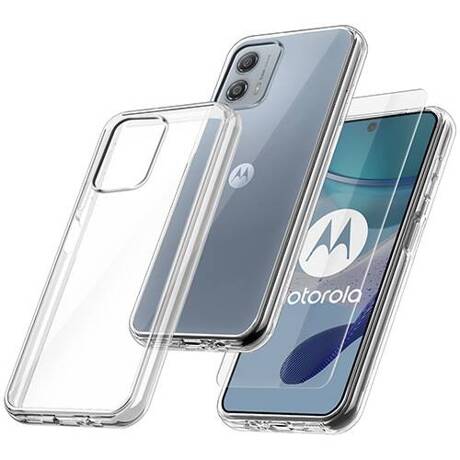 Etui do Motorola Moto G53 5G WZMACNIANE 360° CLEAR CASE + SZKŁO HARTOWANE