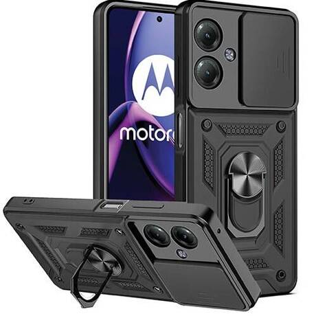 Etui do Motorola Moto G54 5G SLIDE RING CASE PANCERNE + SZKŁO HARTOWANE