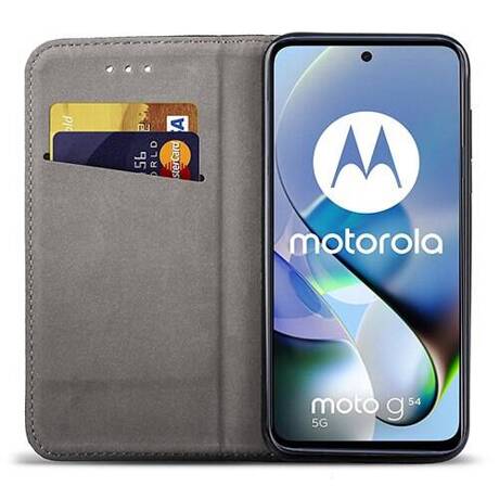 Etui do Motorola Moto G54 5G skórzane magnetyczne z klapką + SZKŁO HARTOWANE