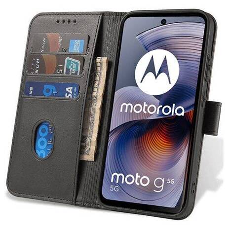 Etui do Motorola Moto G55 5G SKÓRZANE SKIN + SZKŁO HARTOWANE