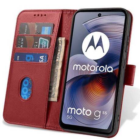 Etui do Motorola Moto G55 5G SKÓRZANE SKIN + SZKŁO HARTOWANE