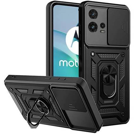 Etui do Motorola Moto G72 SLIDE RING CASE PANCERNE + SZKŁO HARTOWANE