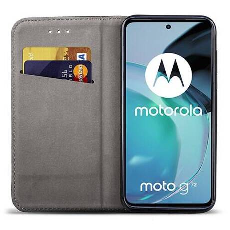 Etui do Motorola Moto G72 skórzane magnetyczne z klapką + SZKŁO HARTOWANE