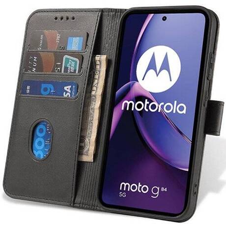 Etui do Motorola Moto G84 5G SKÓRZANE SKIN + SZKŁO HARTOWANE