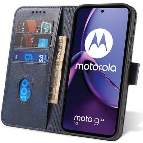 Etui do Motorola Moto G84 5G SKÓRZANE SKIN + SZKŁO HARTOWANE