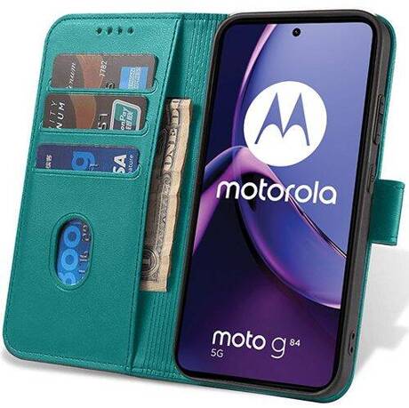 Etui do Motorola Moto G84 5G SKÓRZANE SKIN + SZKŁO HARTOWANE