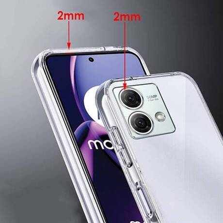 Etui do Motorola Moto G84 5G WZMACNIANE 360° CLEAR CASE + SZKŁO HARTOWANE