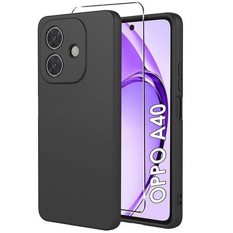 Etui do Oppo A40 / A40m SILICONE CASE + SZKŁO