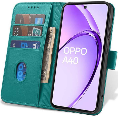 Etui do Oppo A40 / A40m SKÓRZANE SKIN + SZKŁO HARTOWANE