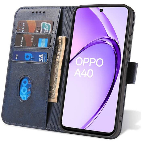 Etui do Oppo A40 / A40m SKÓRZANE SKIN + SZKŁO HARTOWANE